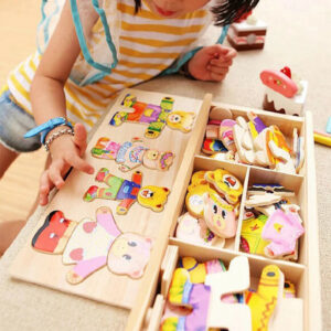 Wooden Animal Dressing Puzzle — Montessori Dress-Up Jigsaw for Kids