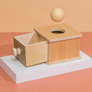 Montessori Wooden Object Permanence Box — Shape Sorting Sensory Toy for Kids