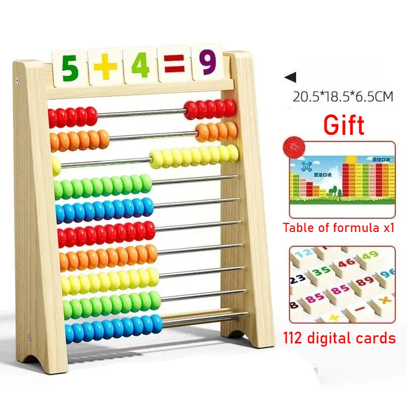 Montessori Wooden Abacus — 100 Bead Math Counting Toy for Toddlers & Kids